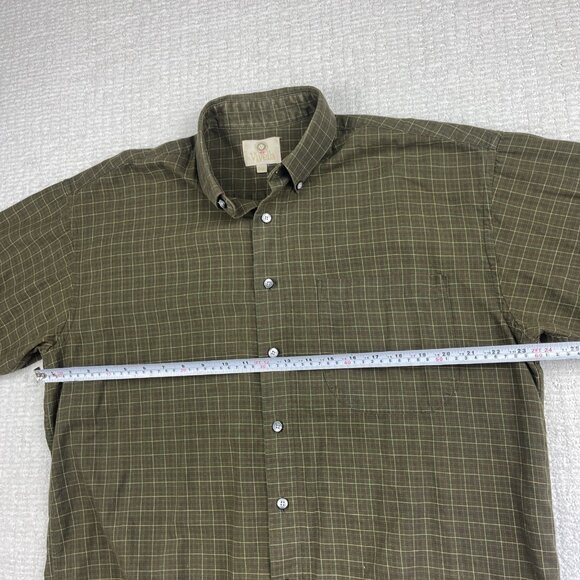 Viyella Long Sleeve Shirt Green / Red Plaid Wool Blend Button Down Men's Size L - Picture 9 of 16
